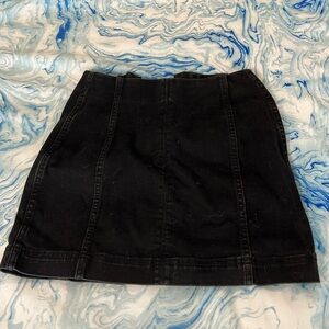 Black Denim Mini Skirt